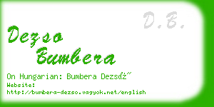 dezso bumbera business card